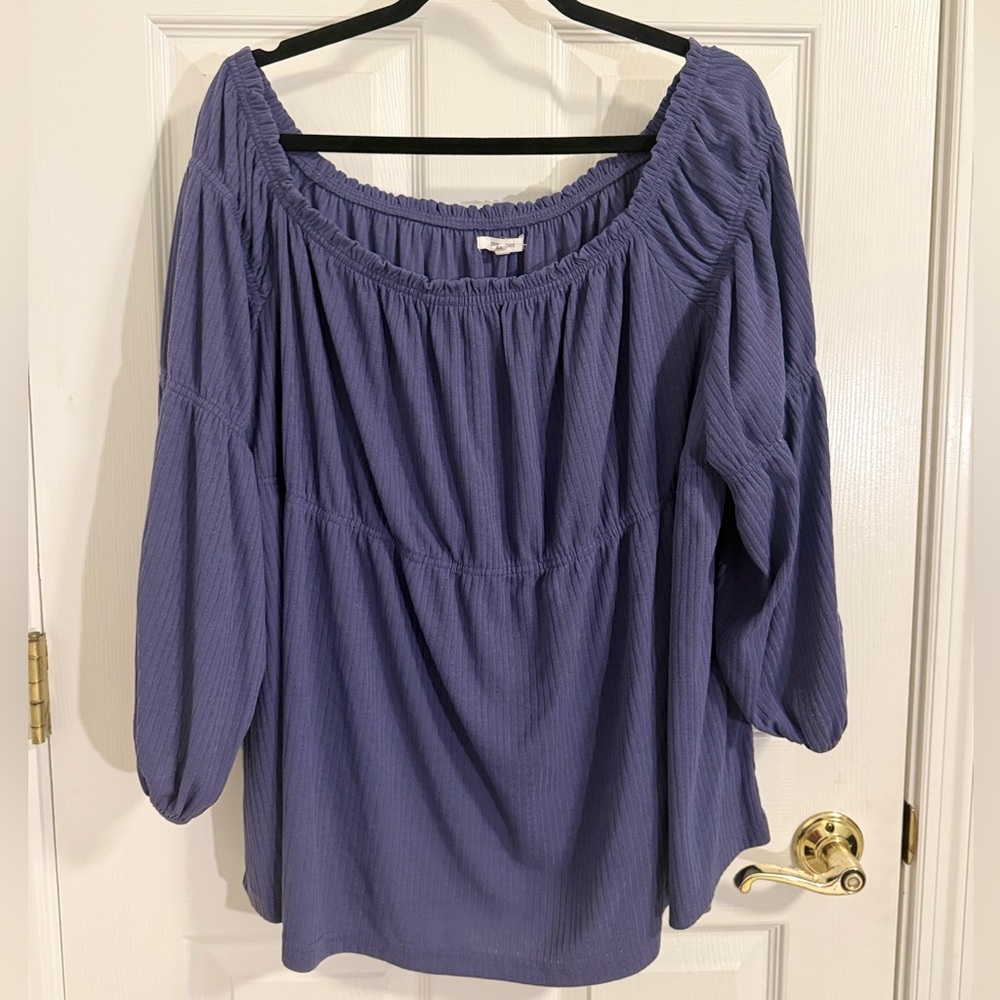 Maurices Women's Purple/Blue Off-Shoulder Blouse